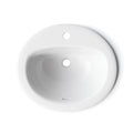 Horow Round 20.4 In. Drop In Vitreous China Bathroom Sink In White With Overflow