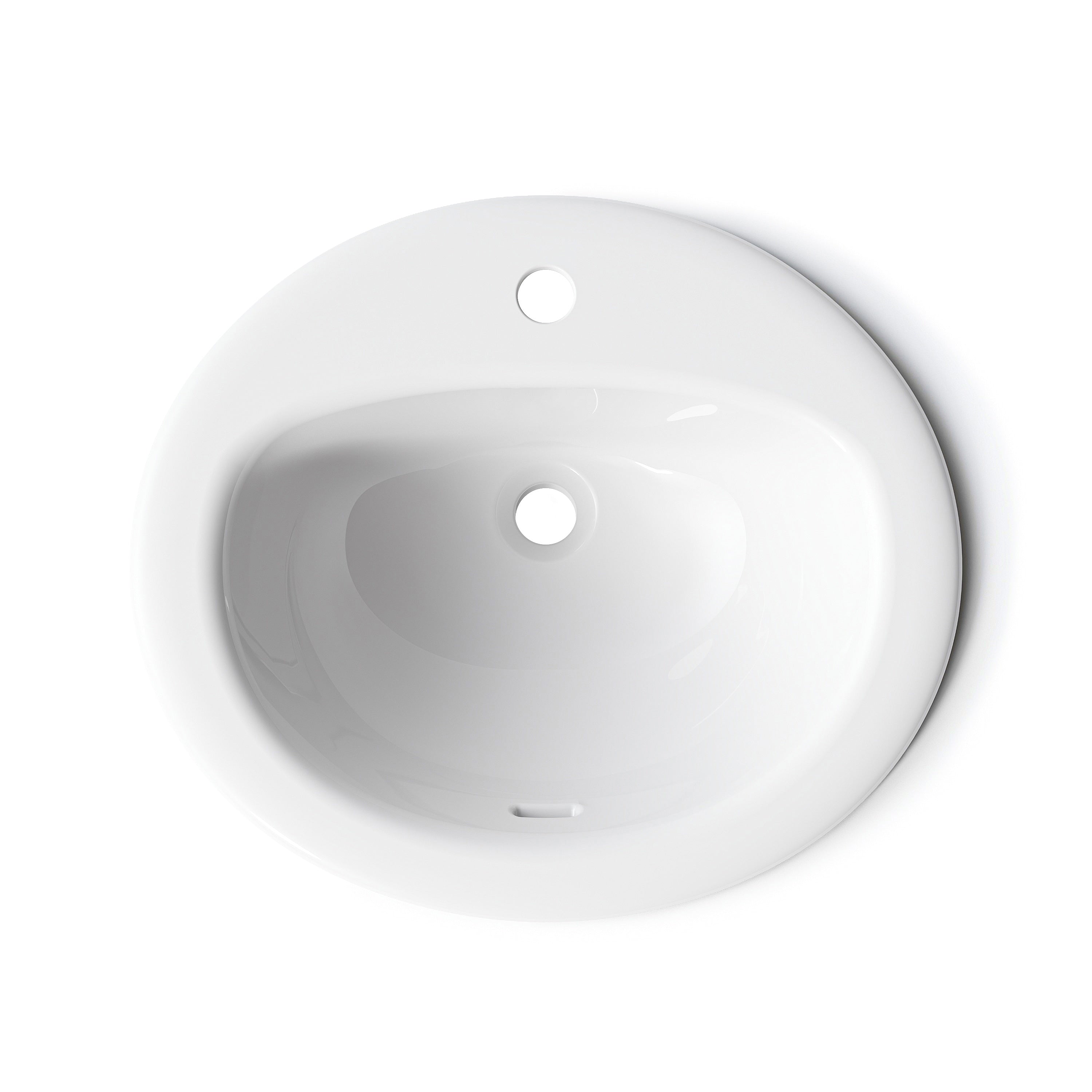 Horow Round 20.4 In. Drop In Vitreous China Bathroom Sink In White With Overflow