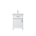 Horow Velora 24 In. Single Sink Freestanding White Bath Vanity With White Everstone Top Unassembled