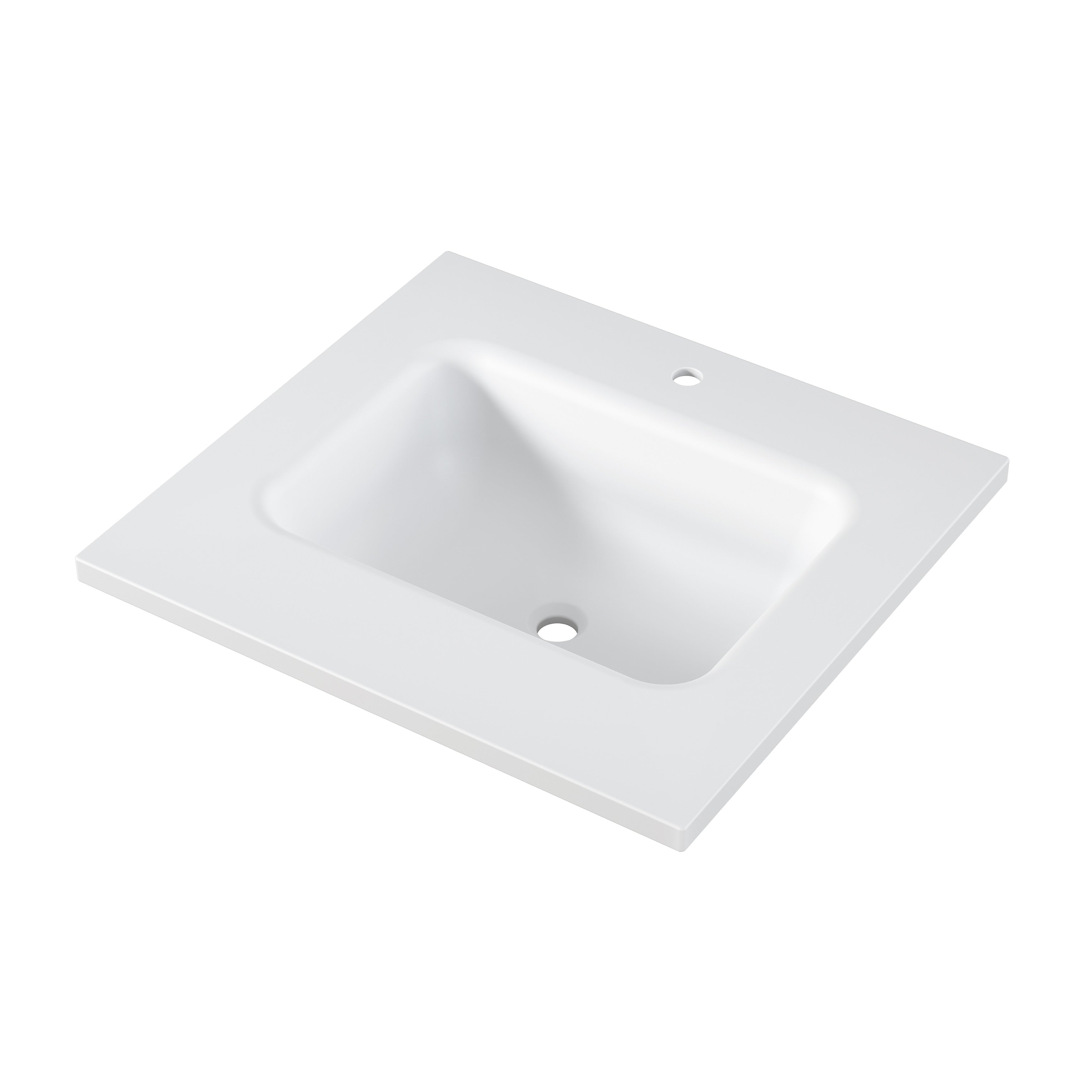 Horow Velora 24 In. W X 22 In. D Everstone Vanity Top In White With Non Porous Hygienic Finish