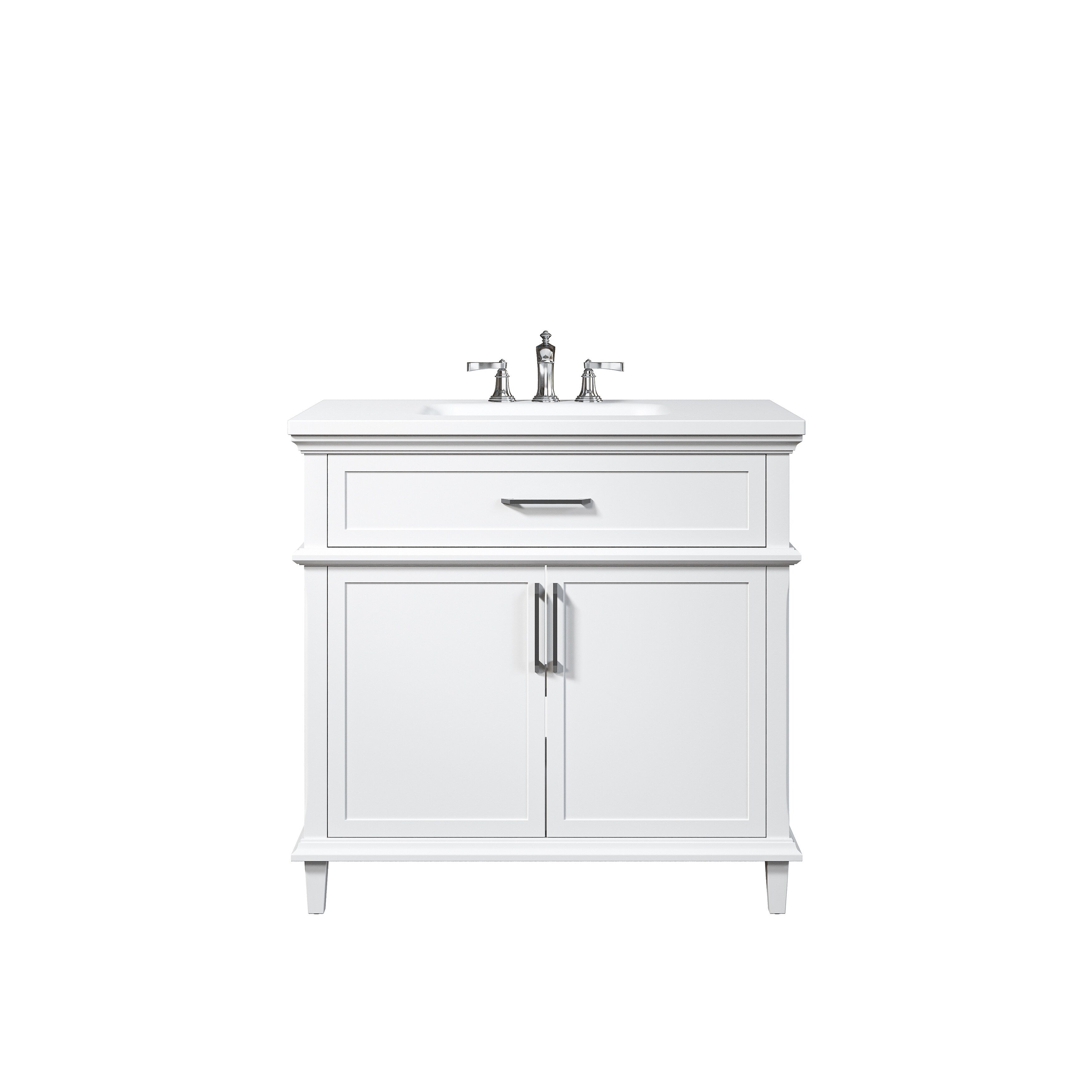 Horow Velora 36 In. W X 22 In. D X 34 In. H Bath Vanity Cabinet Without Top In White Assembled