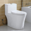 Horow White One Piece Dual Flush Elongated Toilet 10 Inch Rough In 0.8 1.28 Gpf Watersense N A