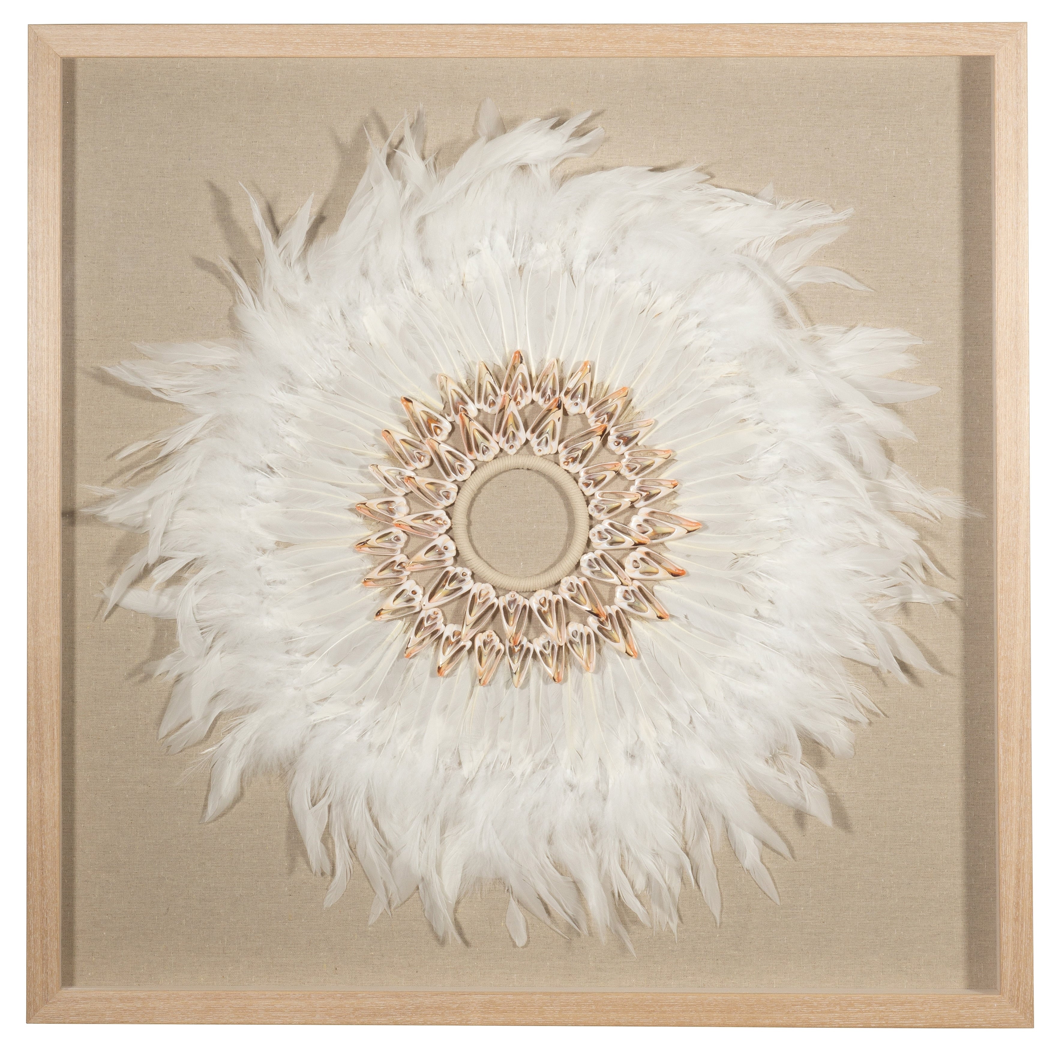 Feather Shell Wreath Shadow Box Wall D Cor