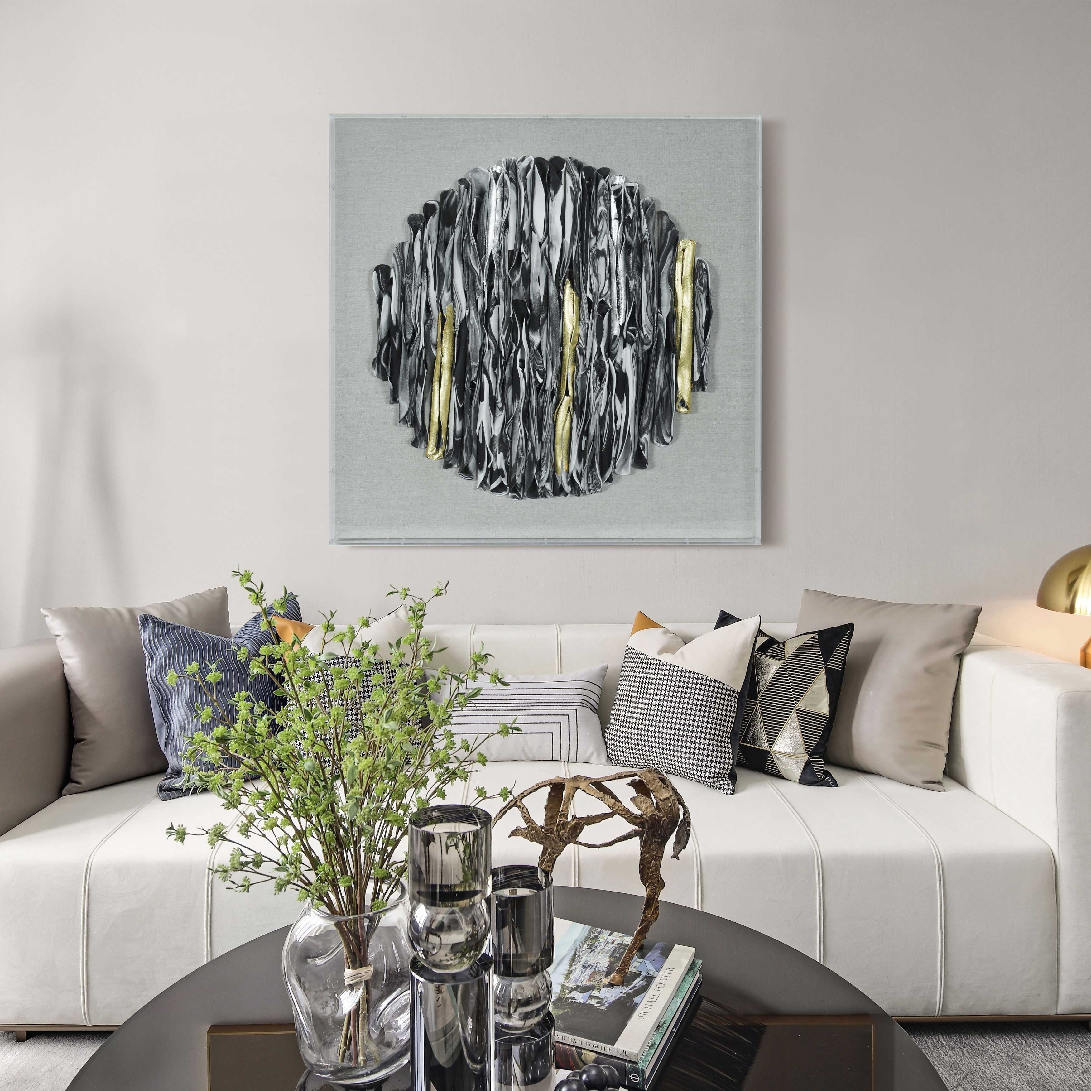 Monochrome Clay Rolls Shadow Box Wall D Cor