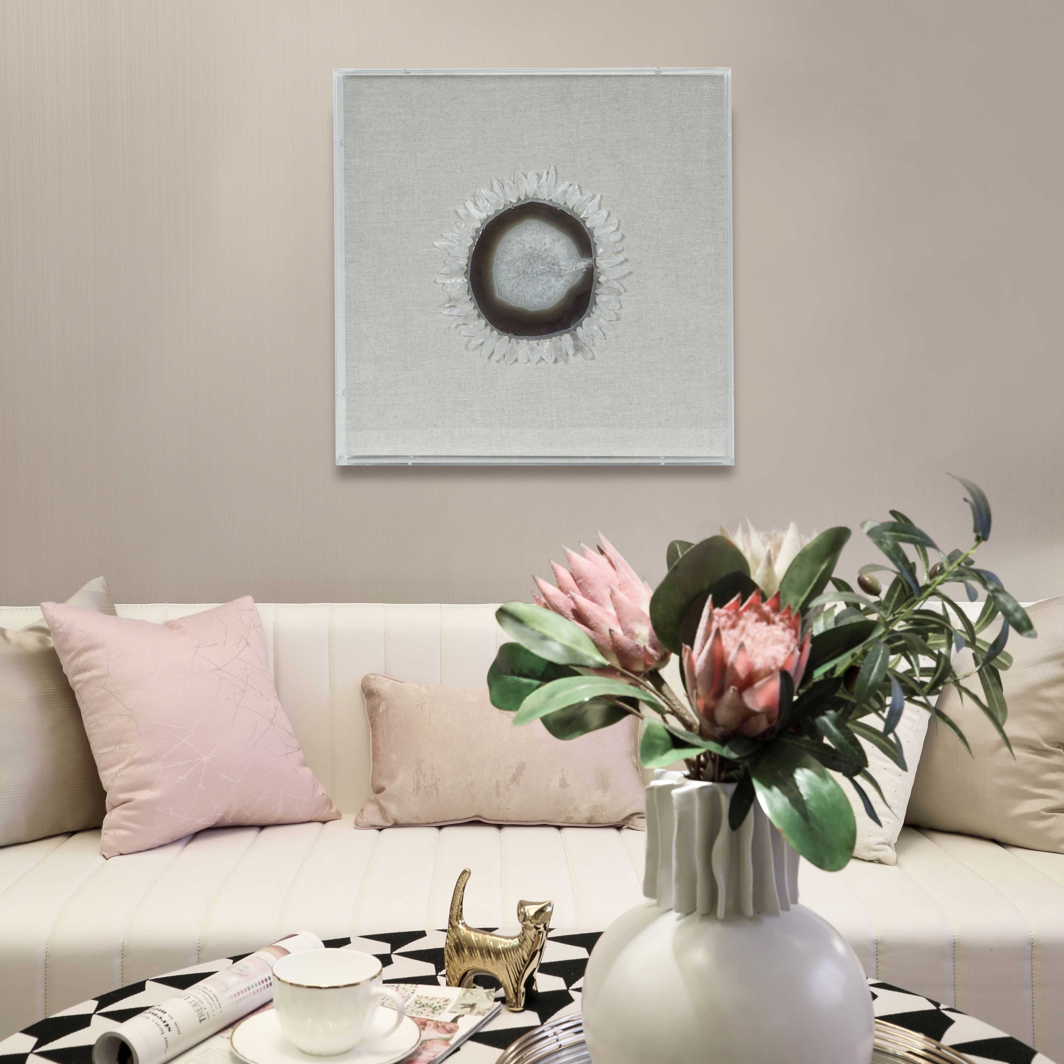 Quartz Sunflower Shadow Box Wall D Cor