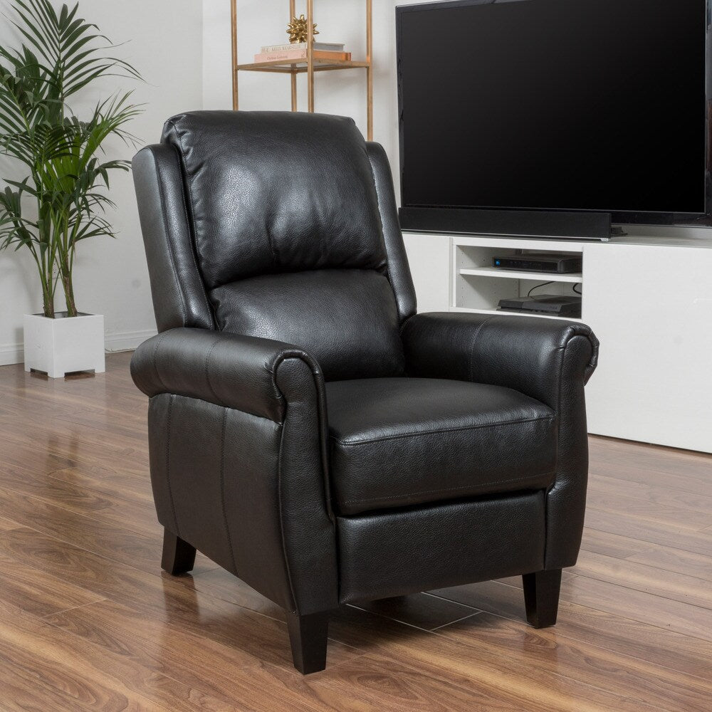 Haddan Pu Leather Recliner Club Chair By Christopher Knight Home