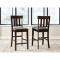Haddigan Counter Height Bar Stool Set Of 2 Dark Brown