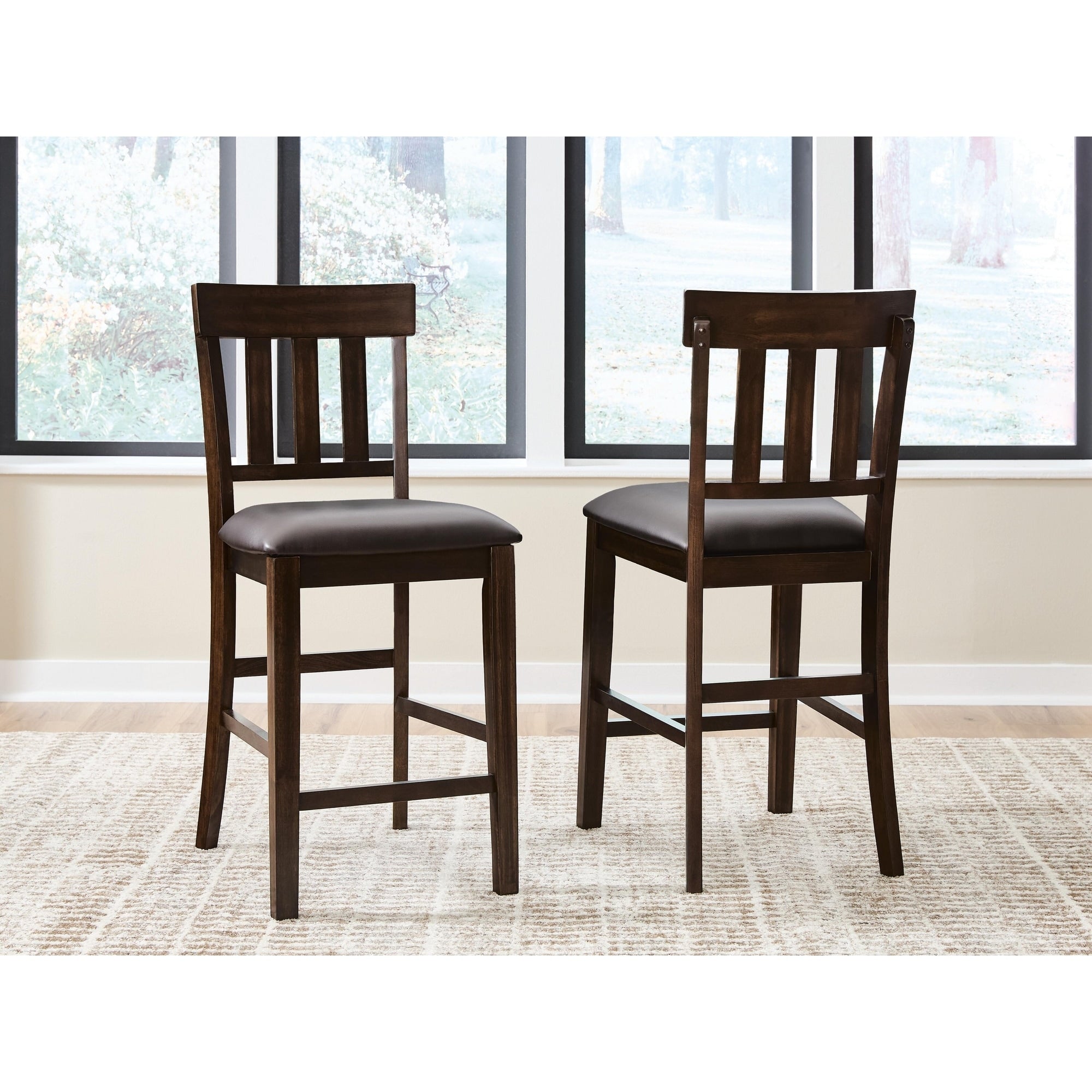 Haddigan Counter Height Bar Stool Set Of 2 Dark Brown