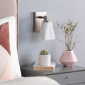 Hadlee Modern Nickle Frosted Glass Wall Sconce 8.75 H X 4.25 W X 6 D