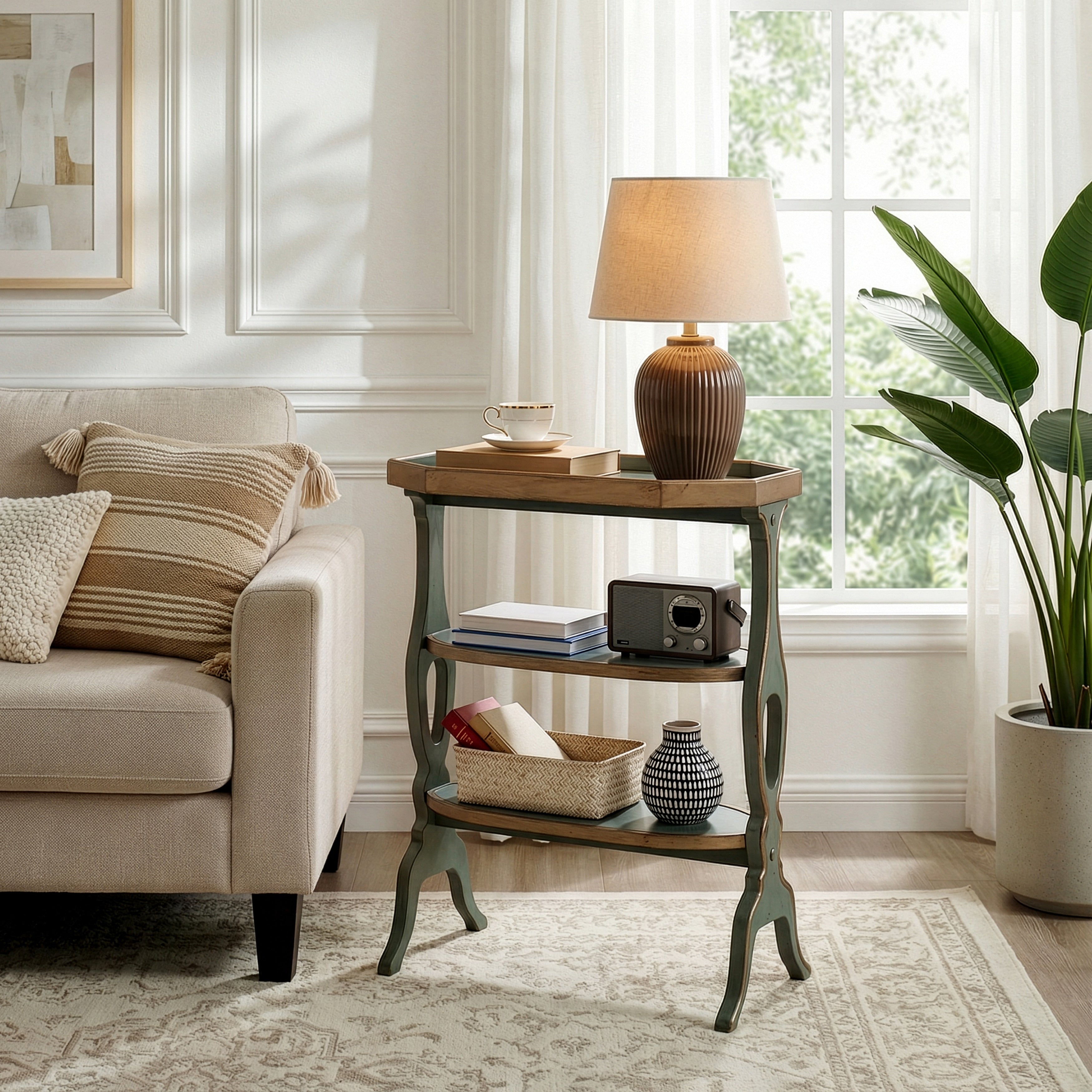 Handmade Butler Hadley Grey Natural Finish Wood End Table China