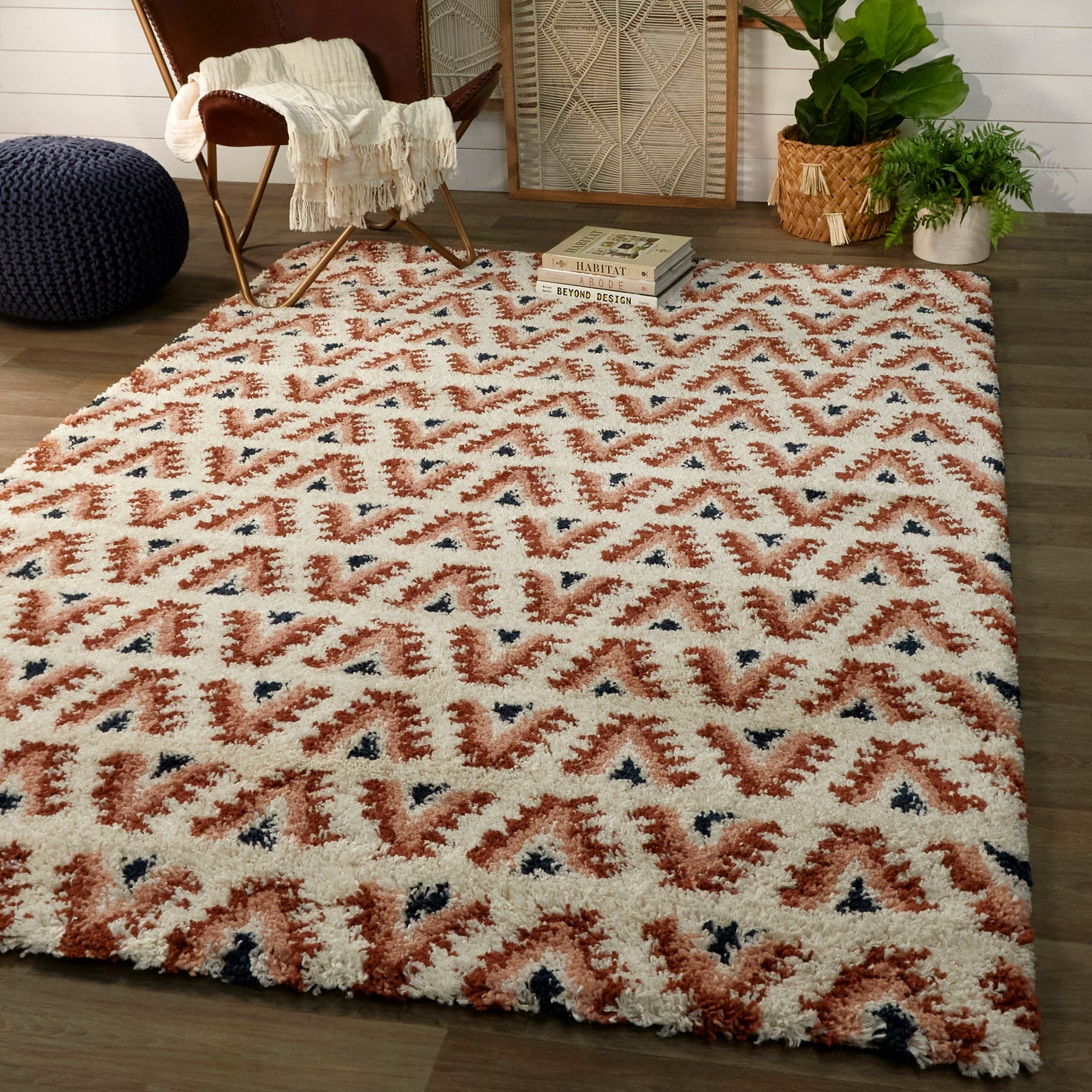 Hadley Geometric Shag Area Rug