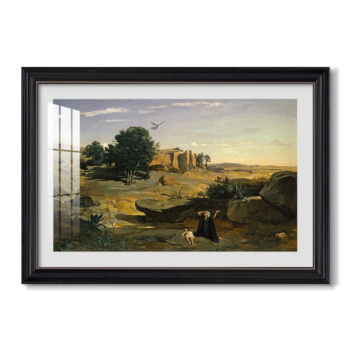 Hagar In The 1835 Jean Baptiste Camille Corot Custom Framed Print