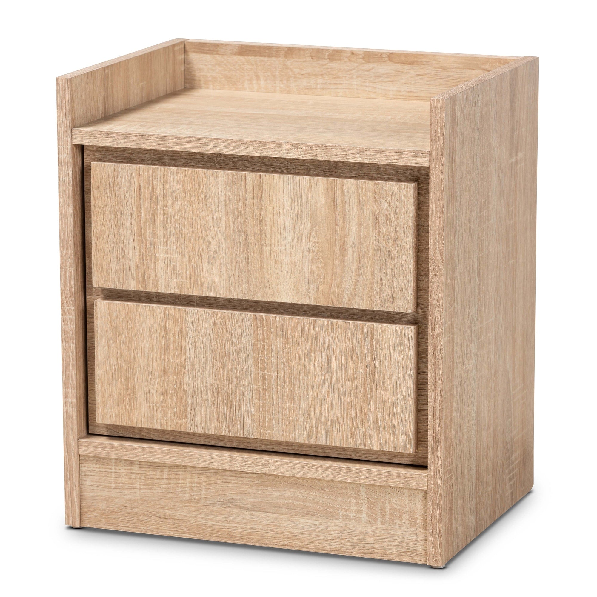Hale Modern And Contemporary Oak Finished Wood 2 Drawer Nightstand