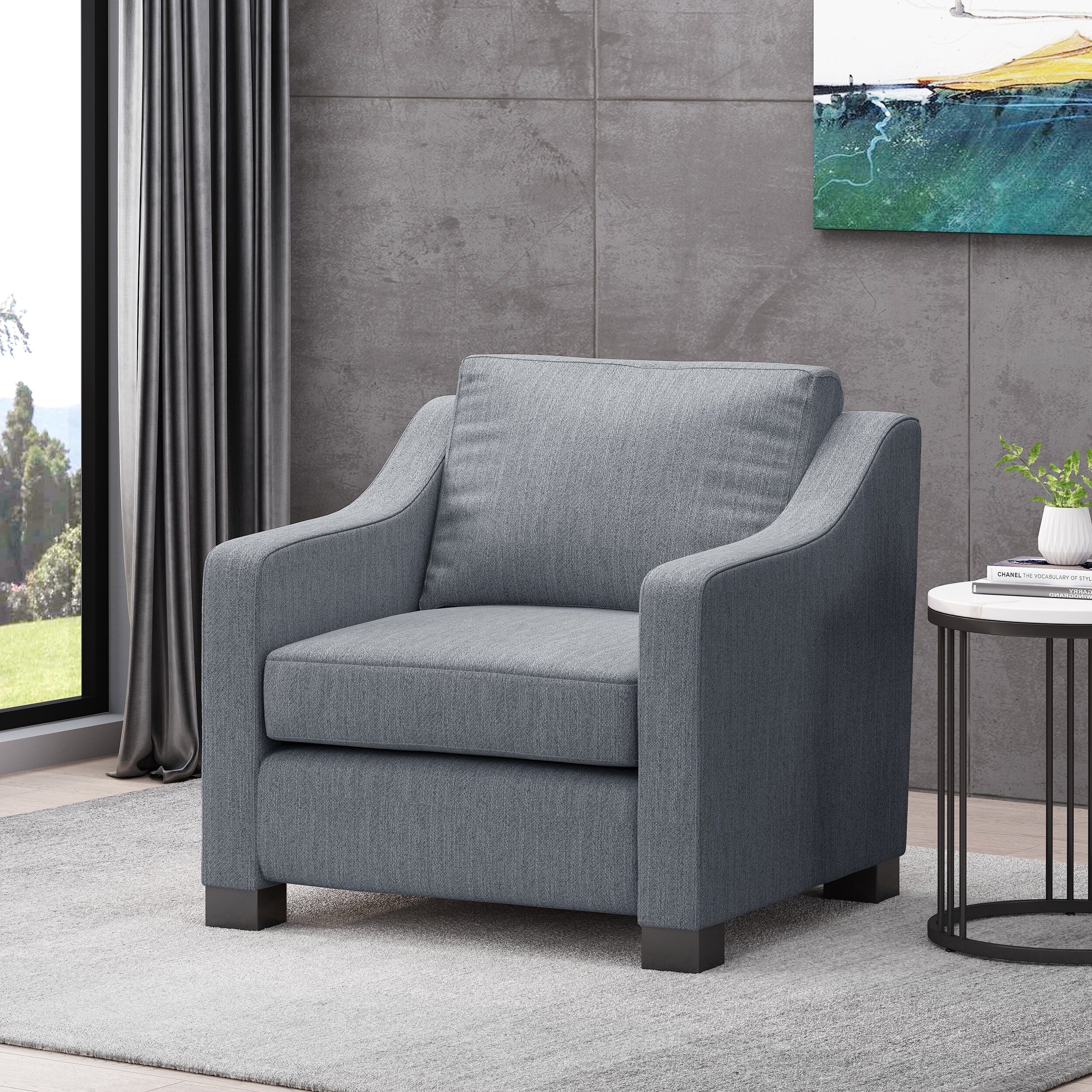 Halevy Contemporary Fabric Club Chair By Christopher Knight Home