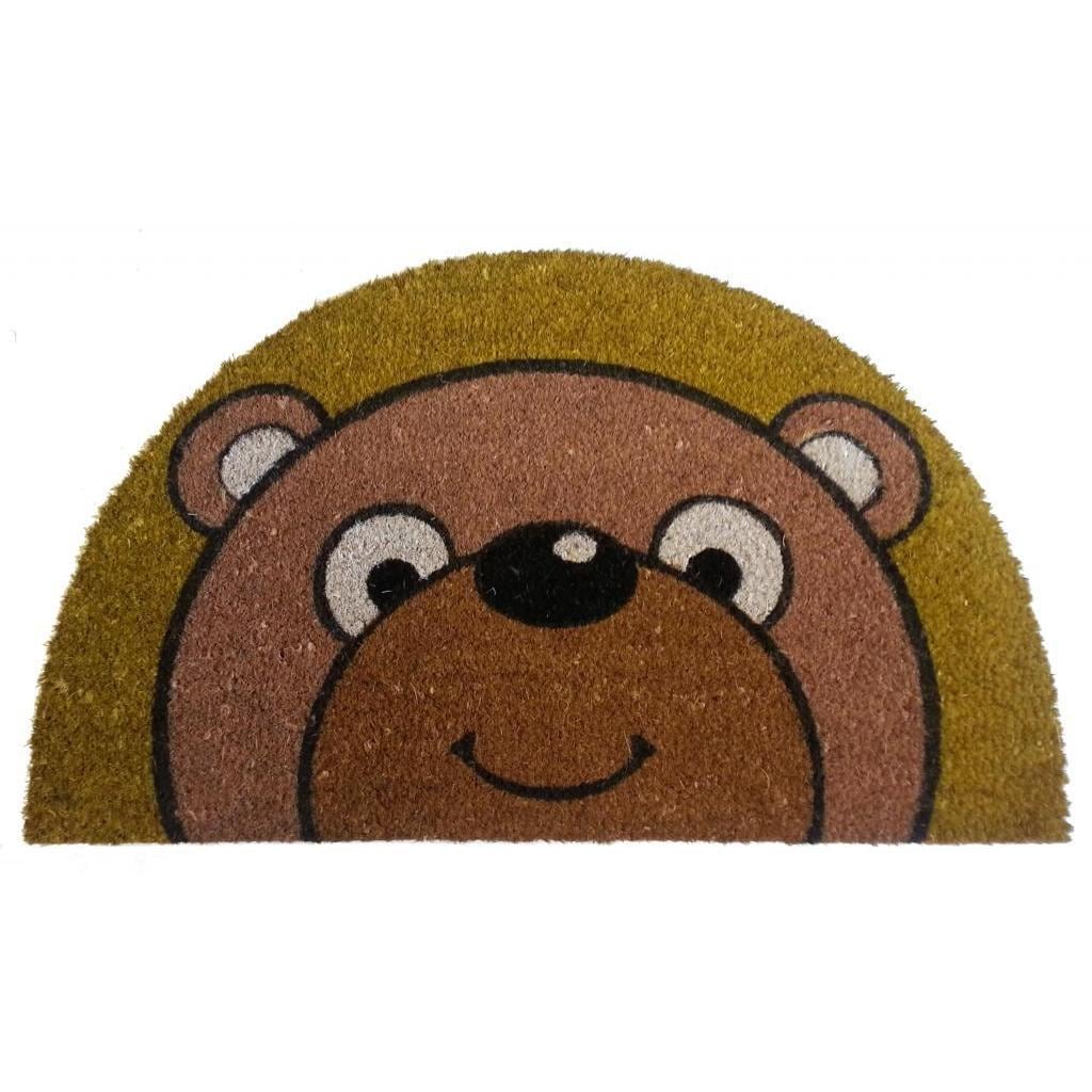 Half Round Bear Face Coir Doormat