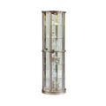 Silver Wood Half Round Curio Cabinet