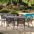 Hallandale Outdoor Aluminum Rectangle Bronze Dining Table By Christopher Knight Home