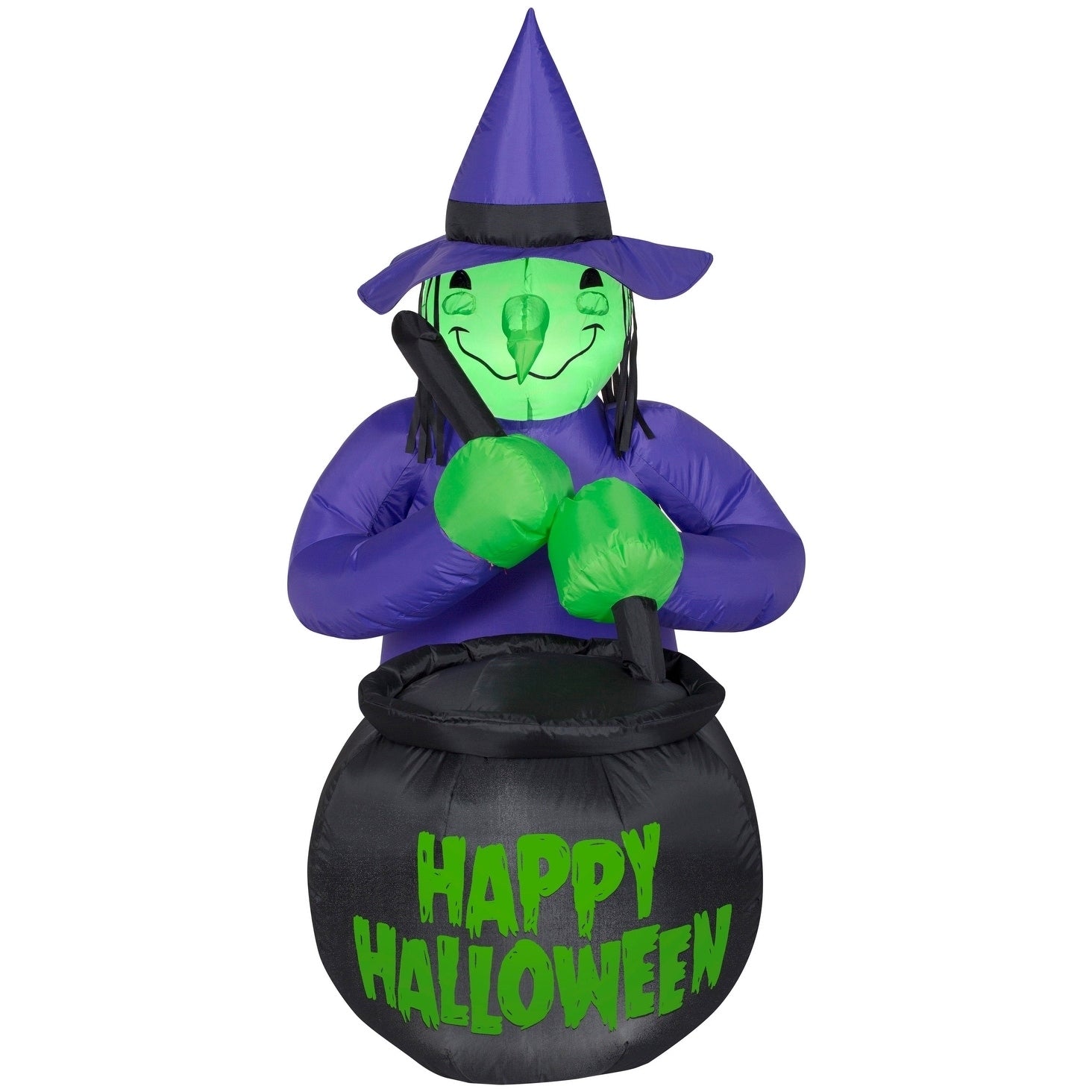 Halloween Airblown Inflatables Witch W Caldron Happy Halloween