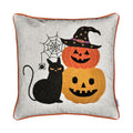 Halloween Black Cat Pumpkin Stack Throw Pillow Set Of 2