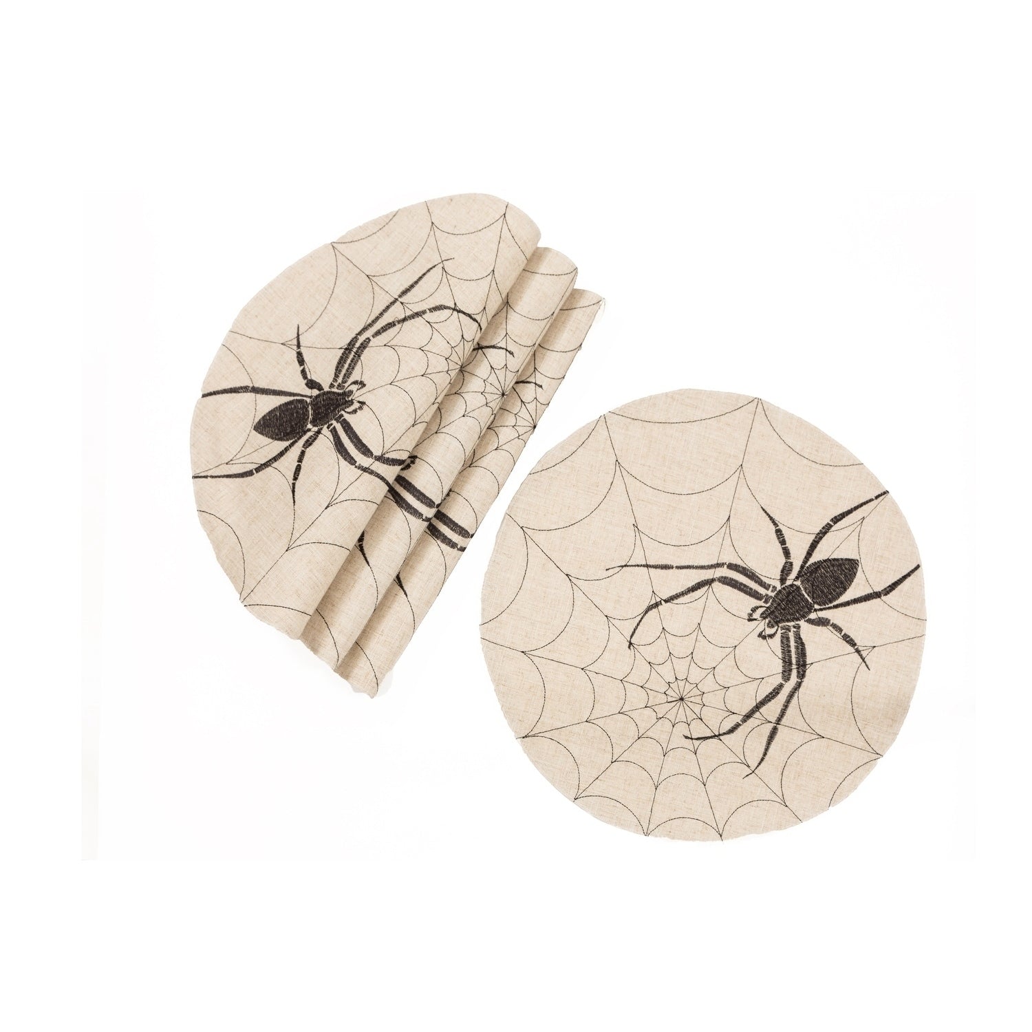 Halloween Creepy Spiders Double Layer 16 Inch Placemats Set Of 4 Natural