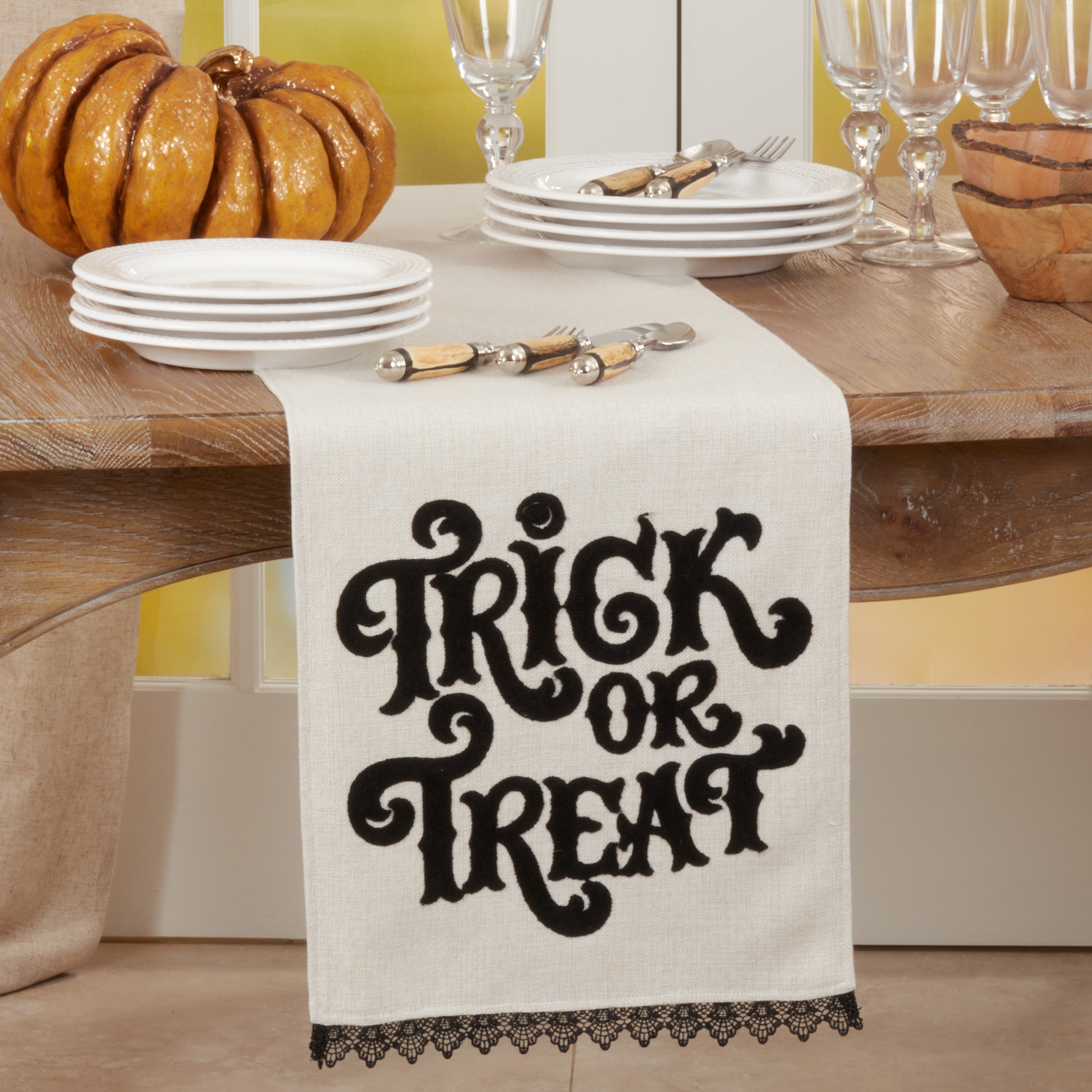 Halloween Table Runner With Trick Or Treat Design 14 X72