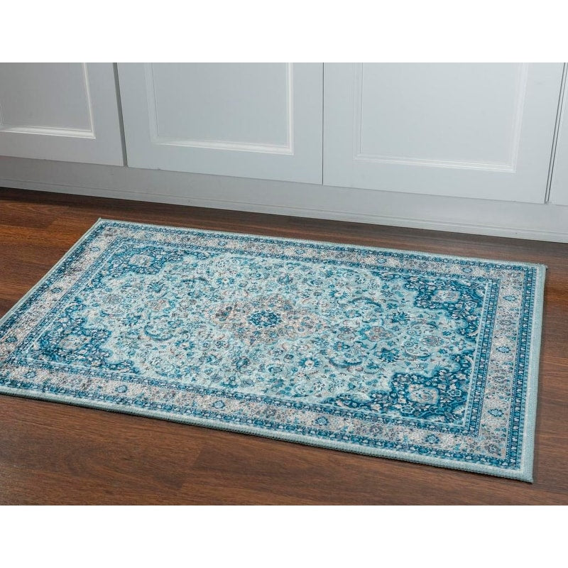 Halogen Hannah Blue Ivory Area Rug 22 X 32