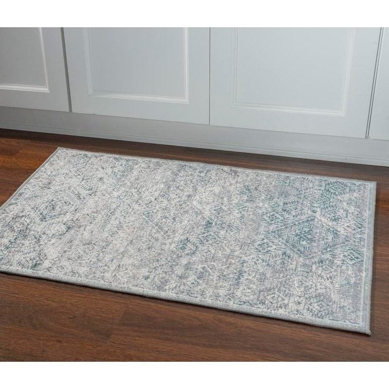 Halogen Serena Handmade Grey Blue Area Rug 5 X 7