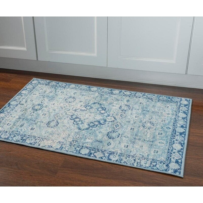 Halogen Tristan Blue Ivory Area Rug 5 X 7