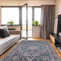 Halogen Veroni Grey Teal Area Rug 67 X 97