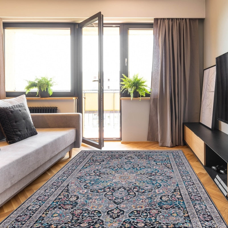 Halogen Veroni Grey Teal Area Rug 67 X 97