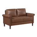 Halston 55.5 Faux Leather 2 Seater Loveseat With Nailhead Trim