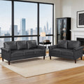 Halston Faux Leather 2 Piece Living Room Sofa Sets With Nailhead Trim