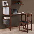 Hamburg Contemporary 4 Tier Bookshelf Desk And Faux Leather Desk Chair Study Set