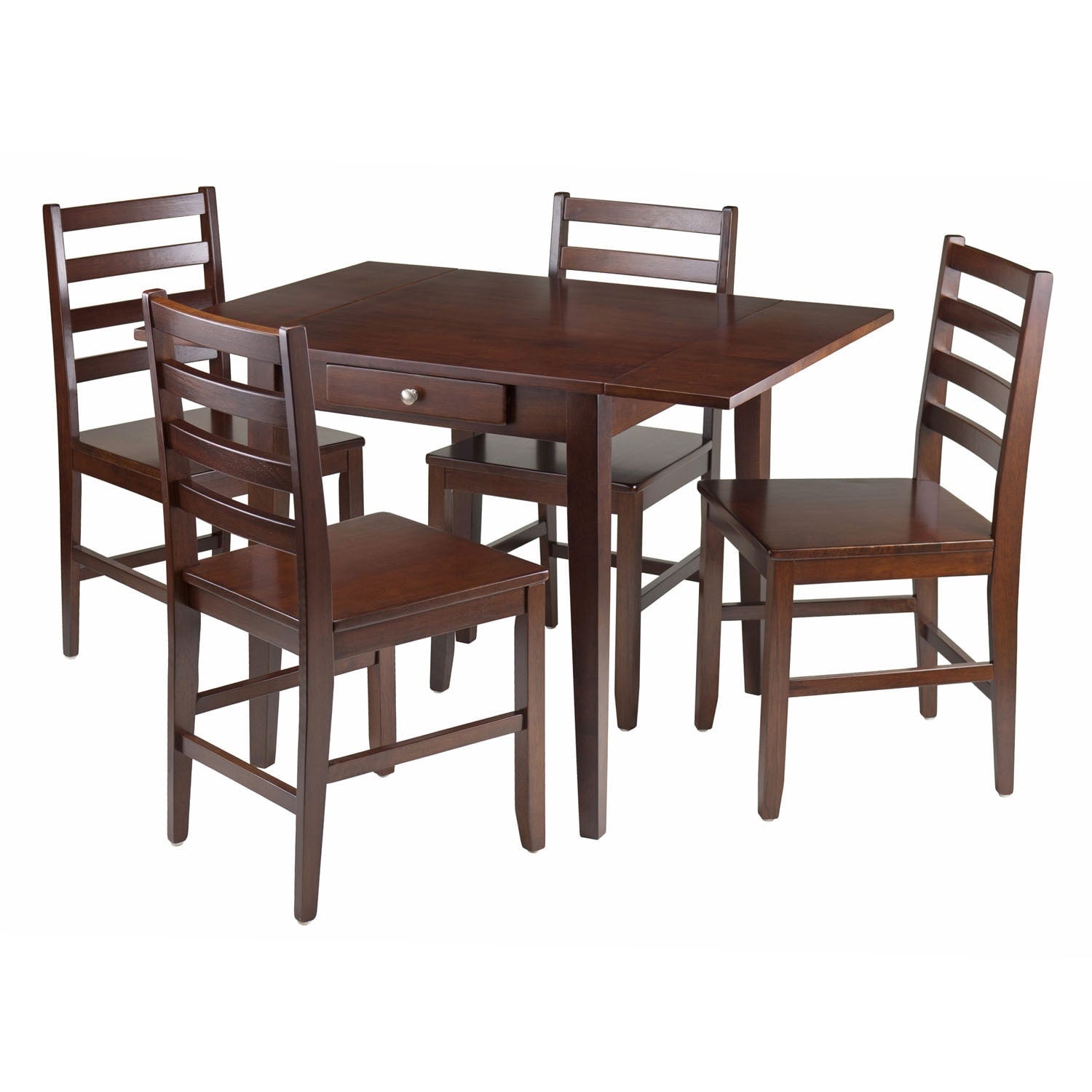 Hamilton 5 Pc Drop Leaf Dining Table With 4 Ladder Back Chairs