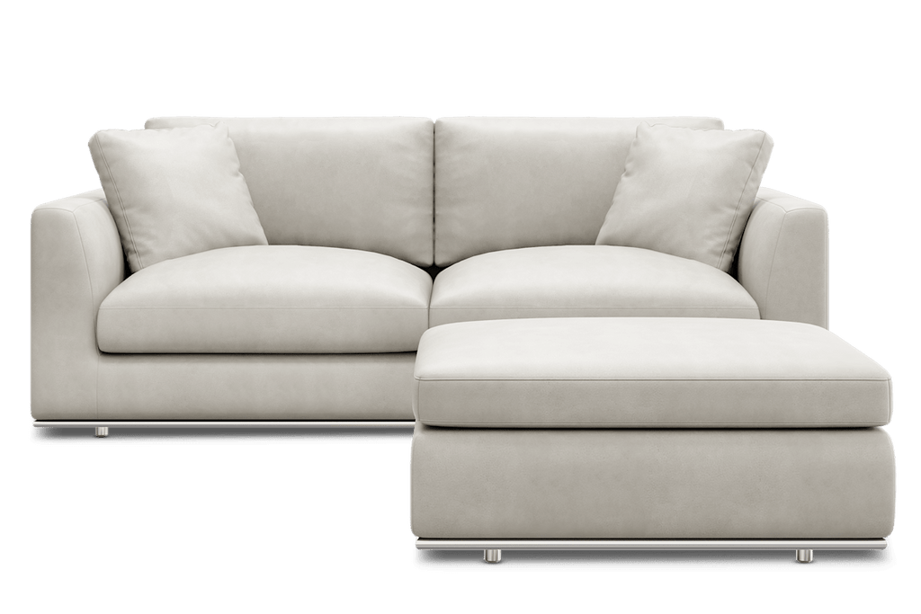 Hamilton Leather Sofa with Storage Ottoman