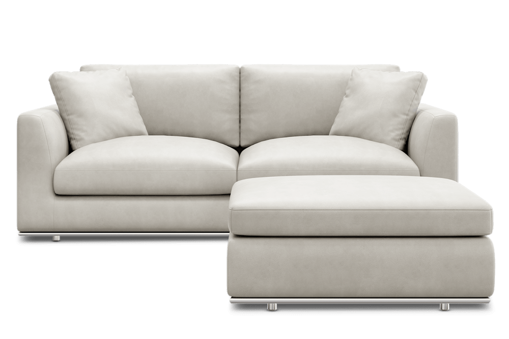 Hamilton Leather Sofa with Storage Ottoman