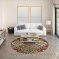 Alise Rugs Hamilton Contemporary Geometric Round Area Rug 710 X 710