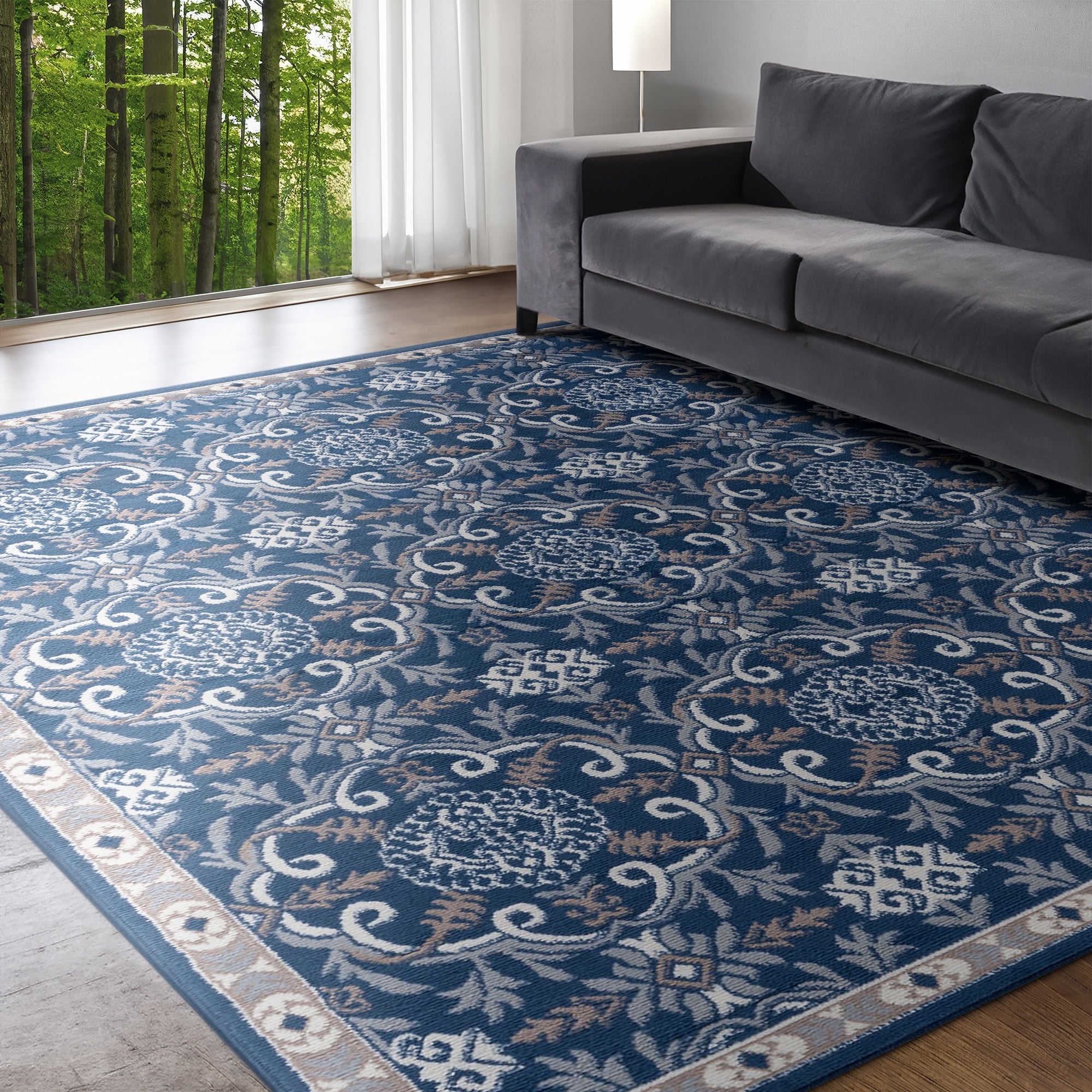 Alise Rugs Hamilton Traditional Brocade Area Rug 5 X 7