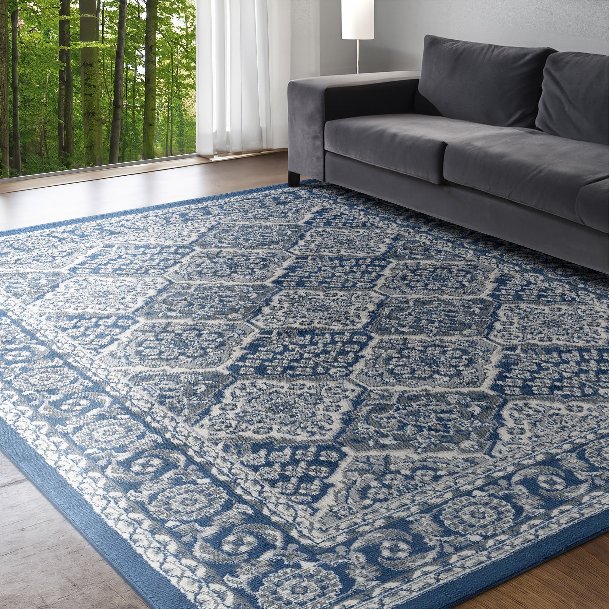 Alise Rugs Hamilton Traditional Oriental Round Area Rug