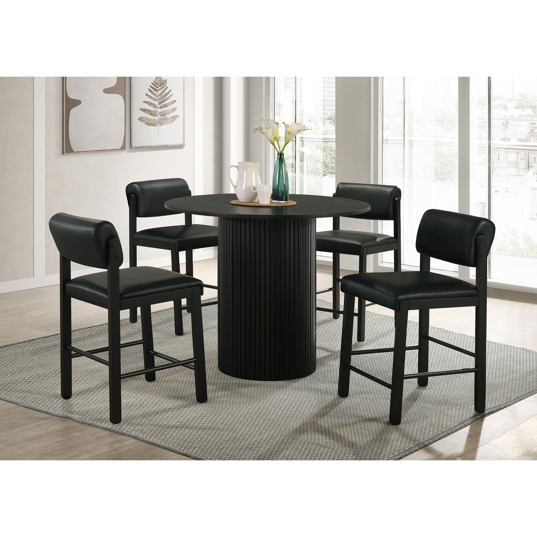 Hamlyn 5 Piece Round Wood Counter Height Dining Set