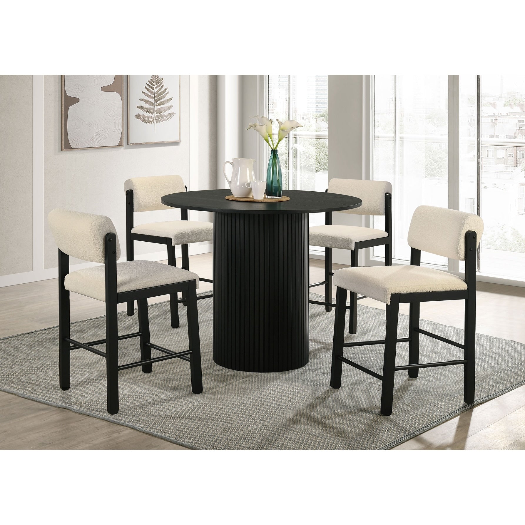 Hamlyn 5 Piece Round Wood Counter Height Dining Set