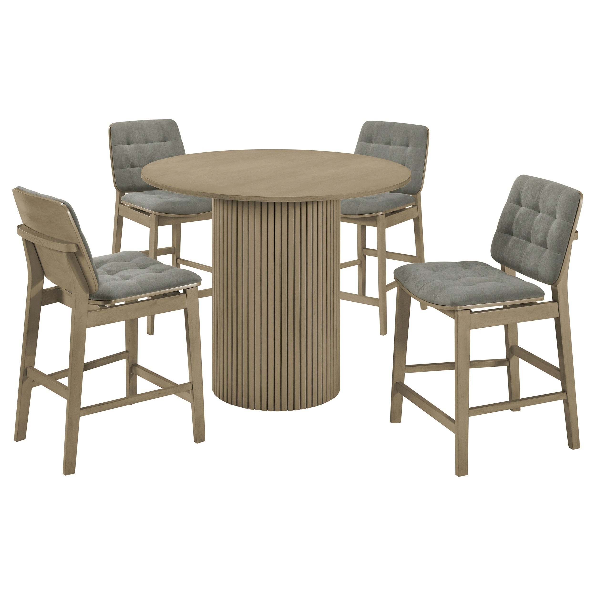 Hamlyn 5 Piece Round Wood Counter Height Dining Set