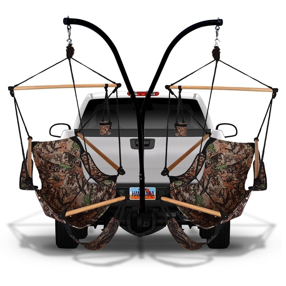 Hammaka Hammock Hitch Stand With Two Cradle Chairs And Parachute Hammock