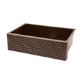 Premier Copper Products Hammered Copper 33 Inch Tuscan Apron Kitchen Sink