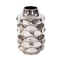 Allan Andrews Hammered Metallic Silver Ceramic Vase Small 10H X 6W X 6D