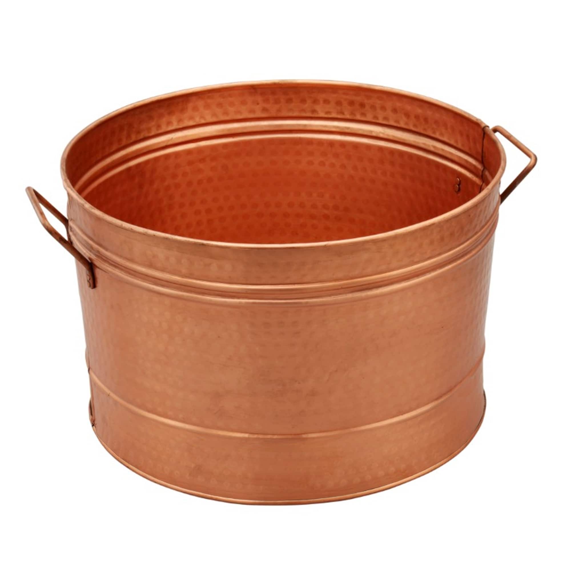 Hammered Pattern Galvanized Farmhouse Style Tub Copper