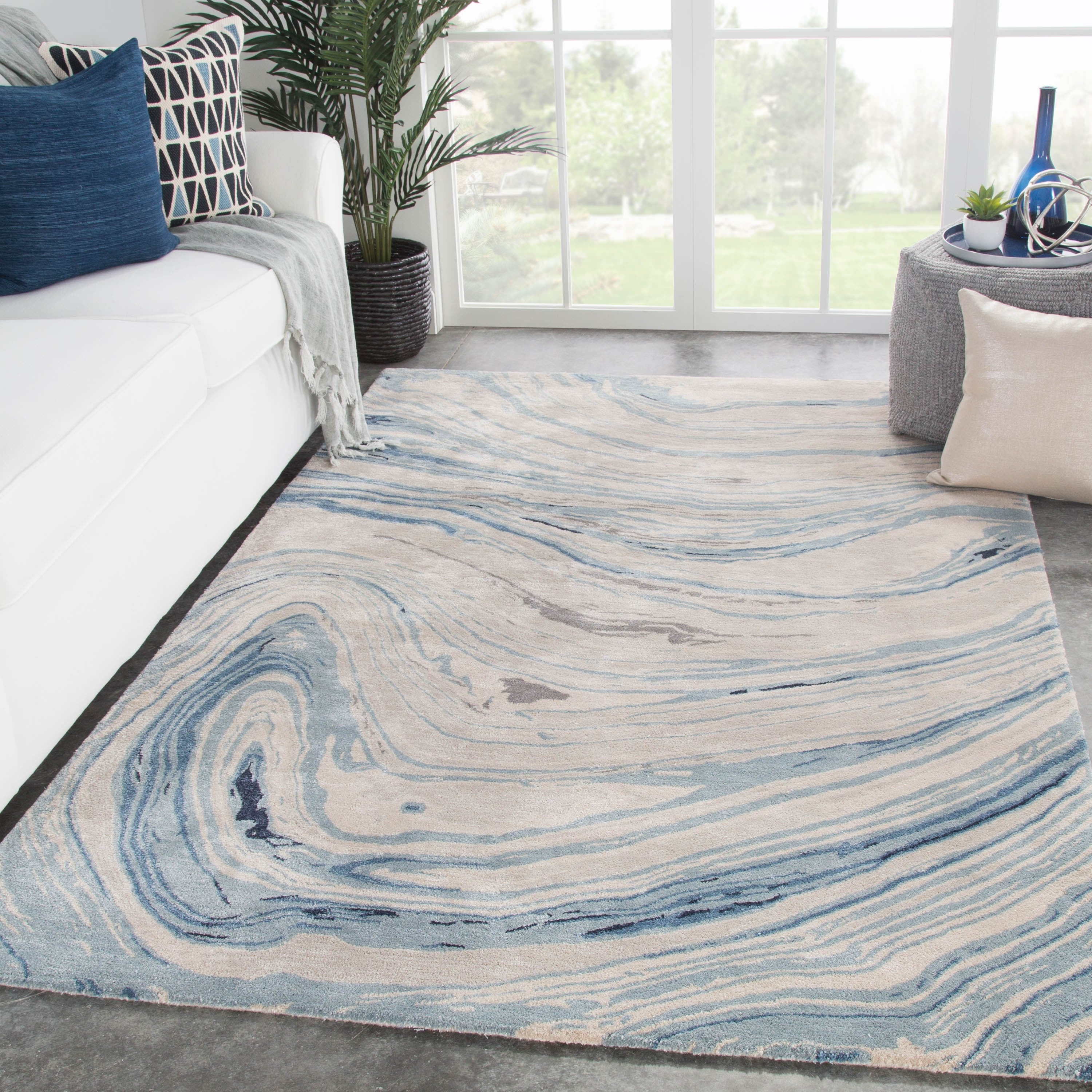 Hammet Handmade Abstract Copper Gray Area Rug 5X8