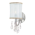 1 Light Chrome Crystal Wall Sconce