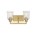 Hampton 2 Light Bathroom Vanity Light In Warm Brass