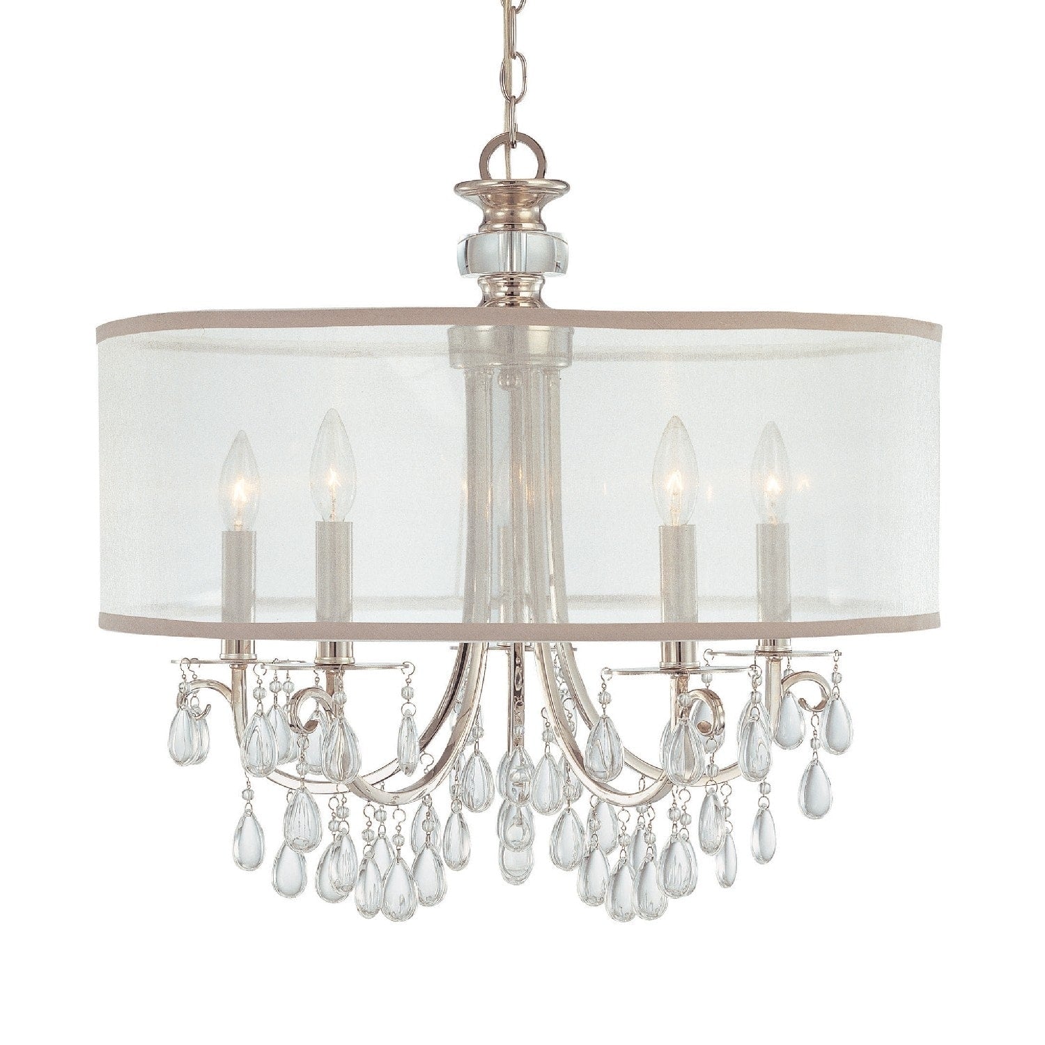 Crystorama Hampton Collection 5 Light Polished Chrome Chandelier